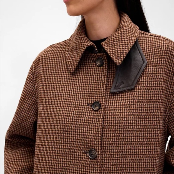 GAP Wool-Blend Oversized Houndstooth Car Coat - Picture 4 of 8